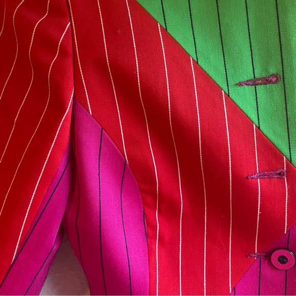 Koos Van Den Akker Neiman Marcus 80s wool color patchwork cropped jacket - Picture 7 of 8